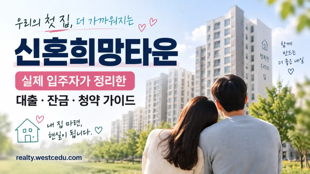 신혼희망타운 대출 실제 입주자 모기지 잔금 가이드
